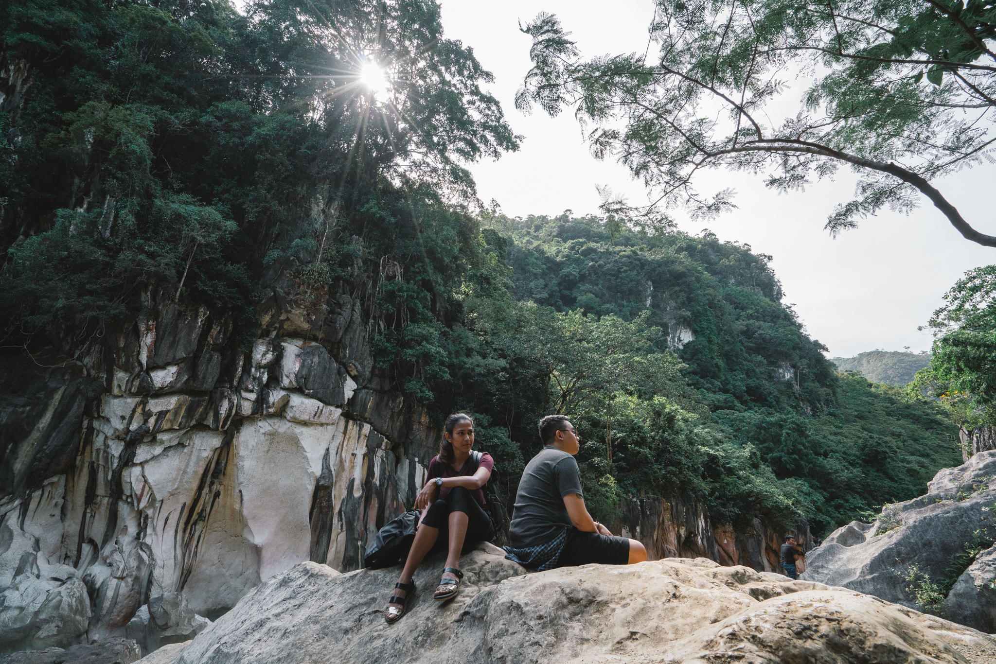 It takes around an hour to reach the main rocks